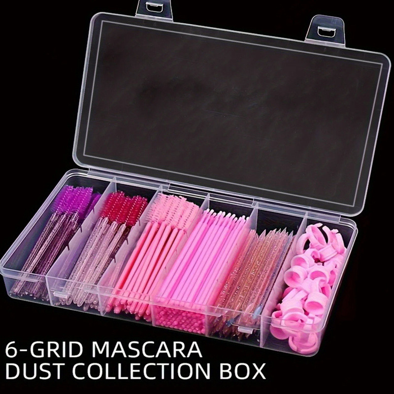 Eyelash Extension Glasses - 6-compartment storage box, plastic jewelry storage
