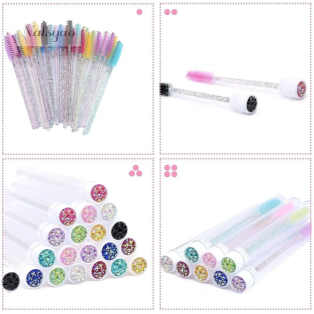 50Pcs Crystal Eyelash Brush Tu - Micro Brush Applicator 评论和价格