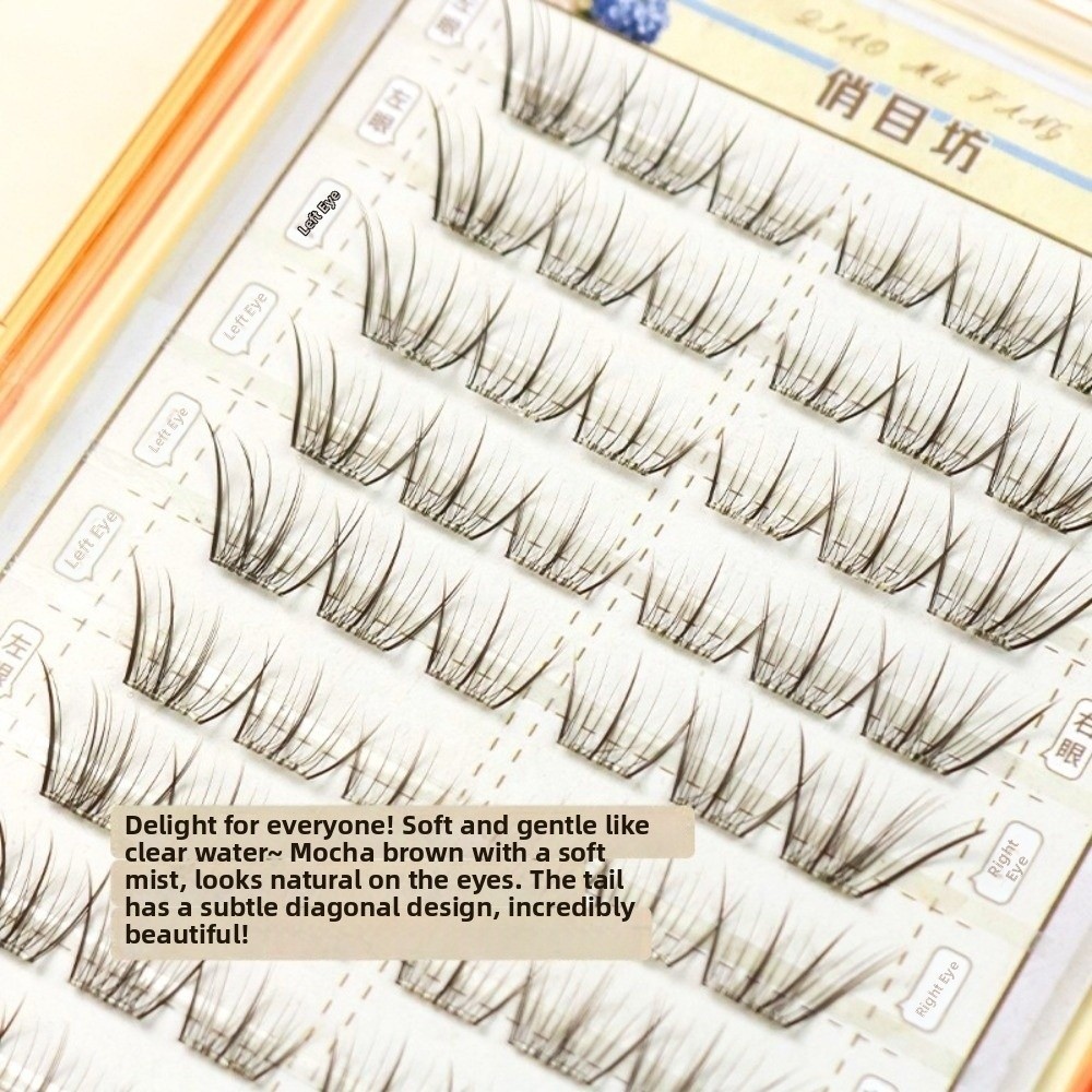 Mocha Brown Self Adhesive Fals - Eyelash Extension No 10 评论和价格