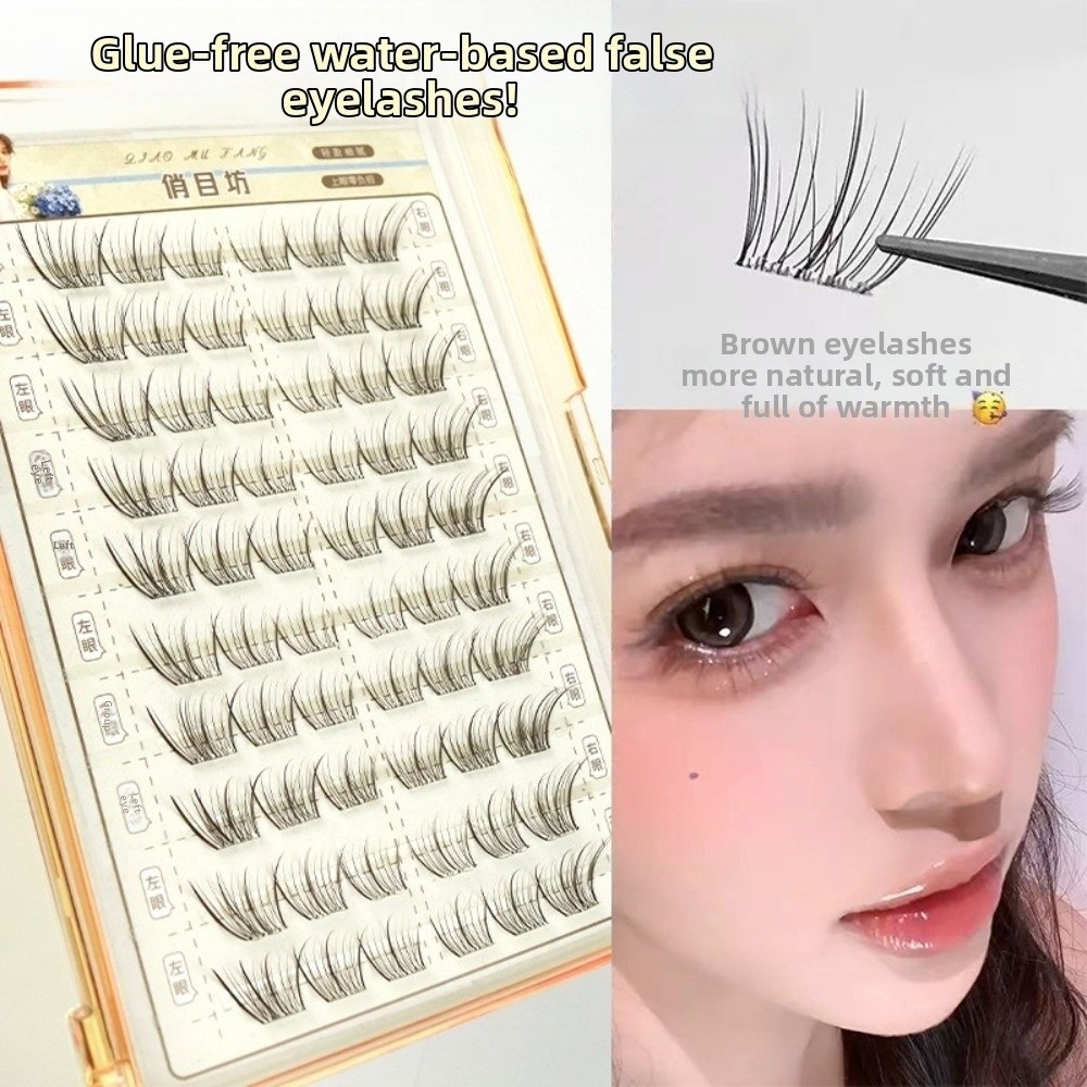 Mocha Brown Self Adhesive Fals - Eyelash Extension No 10 评论和价格