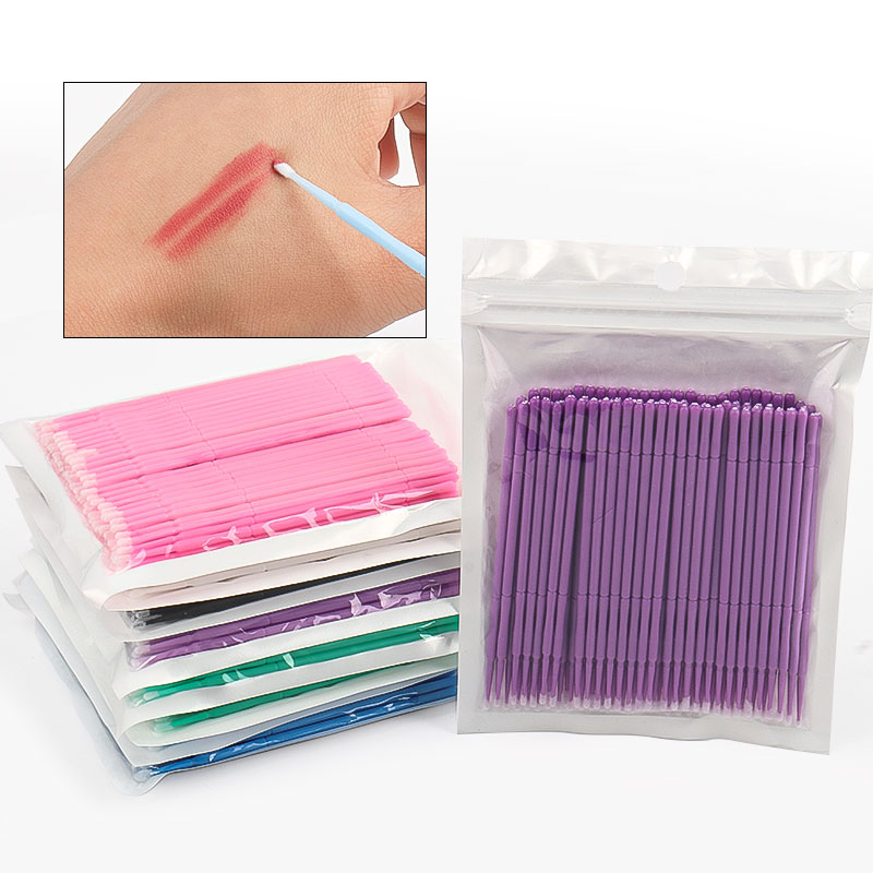 100PCS/Bag Bamboo Eyelash Exte - Micro Brush Applicator 评论和价格