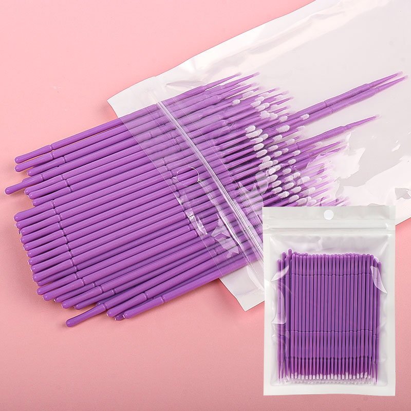 100PCS/Bag Bamboo Eyelash Exte - Micro Brush Applicator 评论和价格