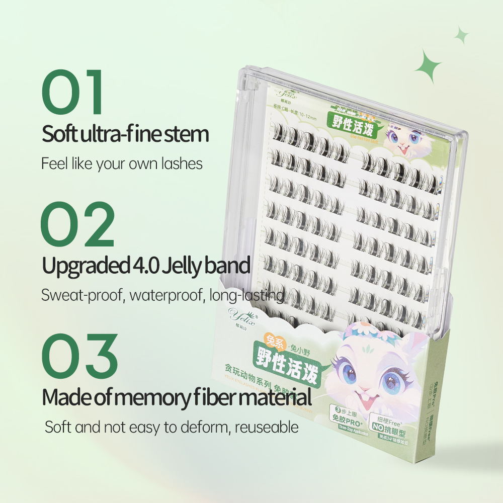 Yelix No Glue Needed False Eye - Eyelash Extension No 10 评论和价格