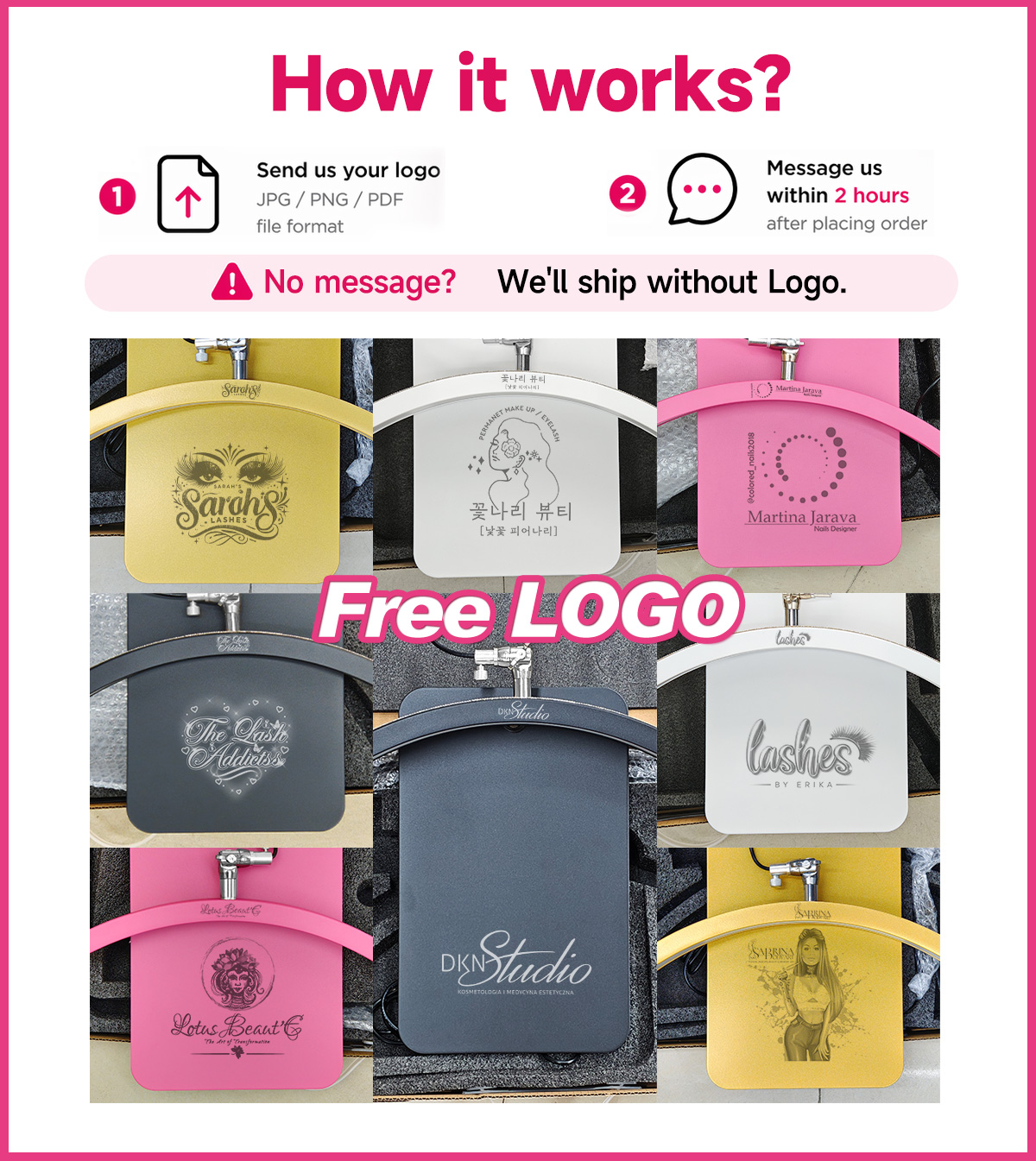Free LOGO Hidden Cable LED Bea - Eyelash Extension No 10 评论和价格