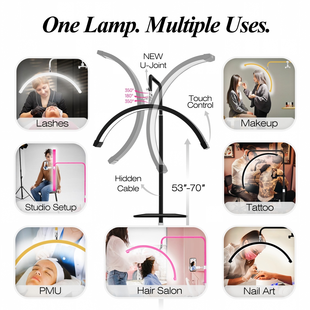 Free LOGO Hidden Cable LED Bea - Eyelash Extension No 10 评论和价格