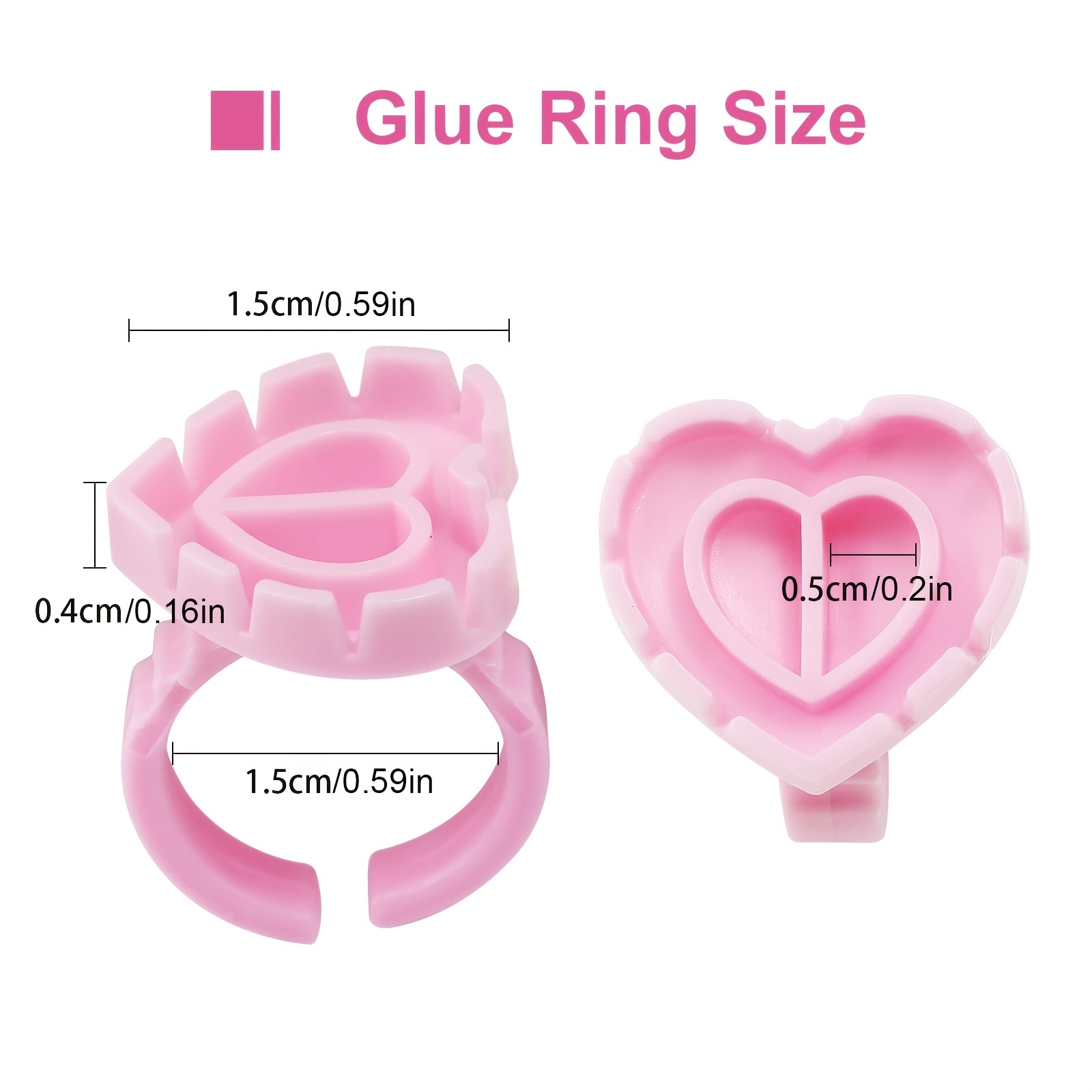 100PCSHeart Eyelash Glue Rings - Eyelash Extension Salon 评论和价格